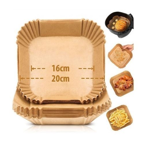 SET 20 PAPELES FREIDORA AIRE ALGON CUADRADOS 20CMS